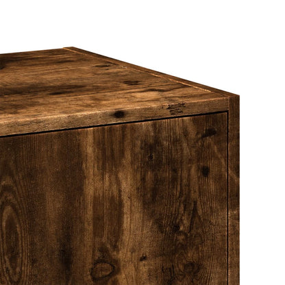 Apothekerskast 30x41x144,5 cm bewerkt hout gerookt eikenkleurig