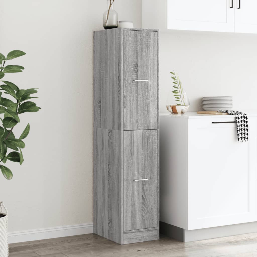 Apothekerskast 30x41x144,5 cm bewerkt hout grijs sonoma eiken