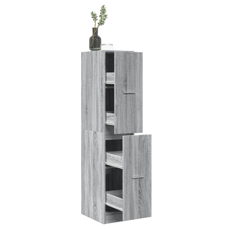 Apothekerskast 30x41x144,5 cm bewerkt hout grijs sonoma eiken