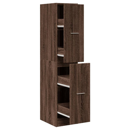 Apothekerskast 30x41x144,5 cm bewerkt hout bruin eikenkleurig