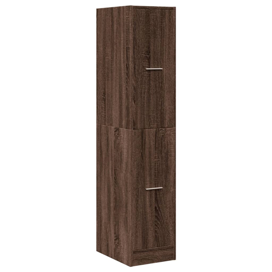 Apothekerskast 30x41x144,5 cm bewerkt hout bruin eikenkleurig