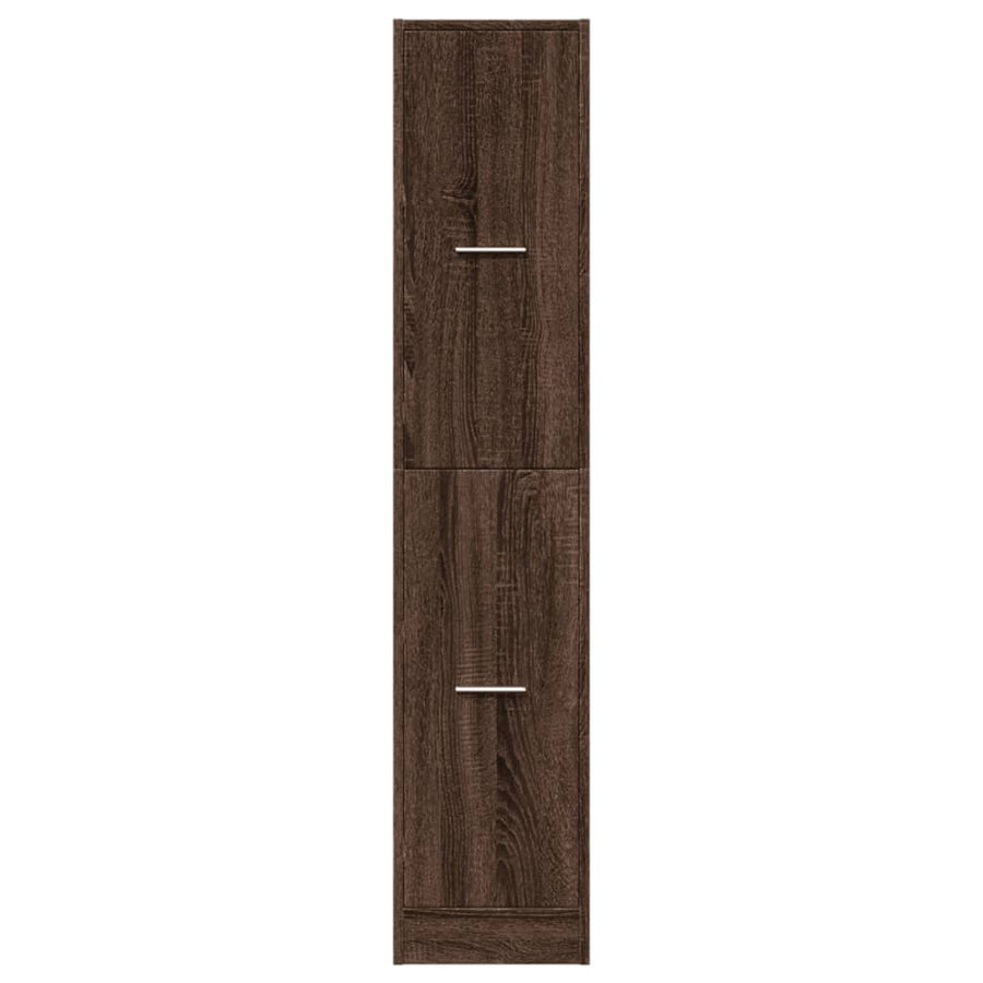 Apothekerskast 30x41x144,5 cm bewerkt hout bruin eikenkleurig