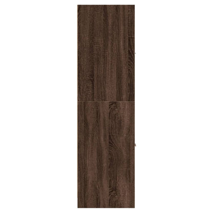 Apothekerskast 30x41x144,5 cm bewerkt hout bruin eikenkleurig