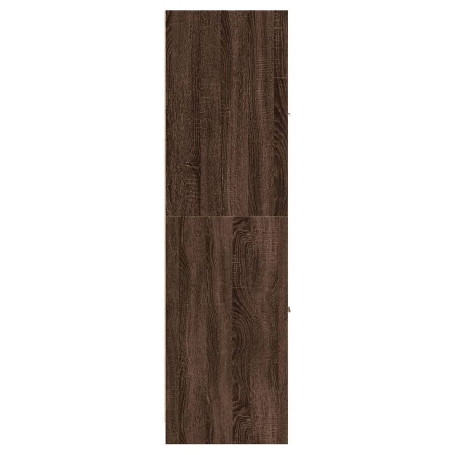 Apothekerskast 30x41x144,5 cm bewerkt hout bruin eikenkleurig