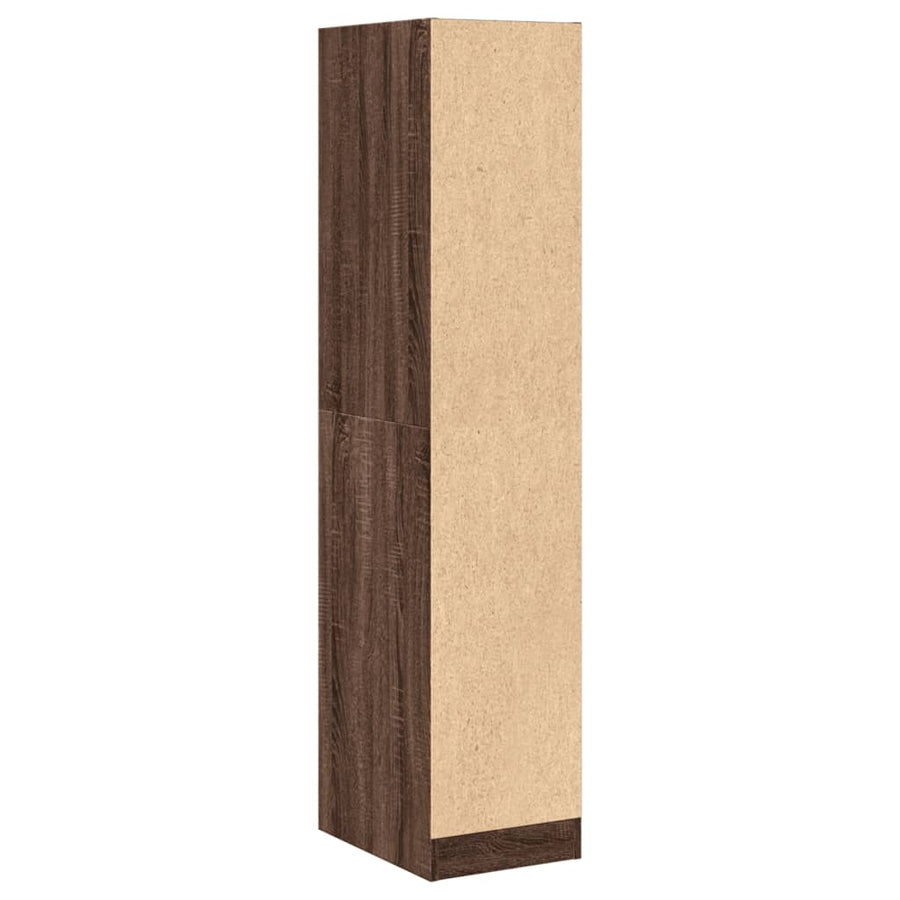Apothekerskast 30x41x144,5 cm bewerkt hout bruin eikenkleurig