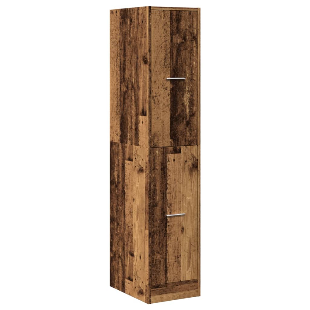 Apothekerskast 30x41x144,5 cm bewerkt hout oud houtkleurig