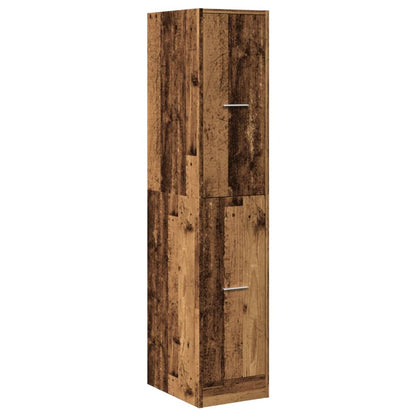 Apothekerskast 30x41x144,5 cm bewerkt hout oud houtkleurig