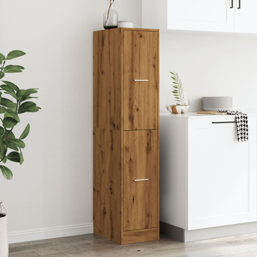 Apothekerskast 30x41x144,5 cm bewerkt hout artisanaal eiken