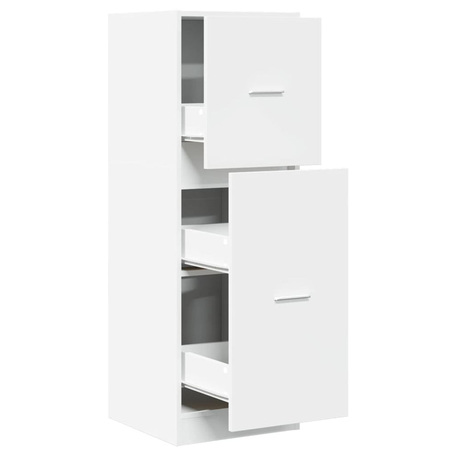 Apothekerskast 40x41x118 cm bewerkt hout wit