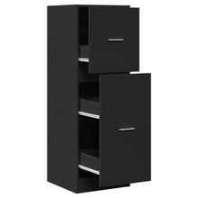 Apothekerskast 40x41x118 cm bewerkt hout zwart