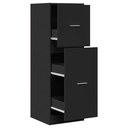 Apothekerskast 40x41x118 cm bewerkt hout zwart