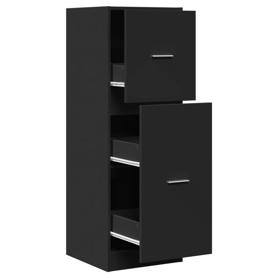 Apothekerskast 40x41x118 cm bewerkt hout zwart