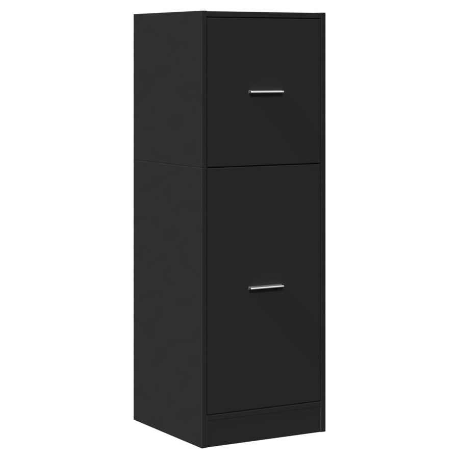 Apothekerskast 40x41x118 cm bewerkt hout zwart