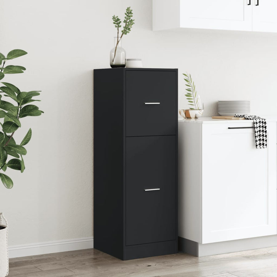 Apothekerskast 40x41x118 cm bewerkt hout zwart
