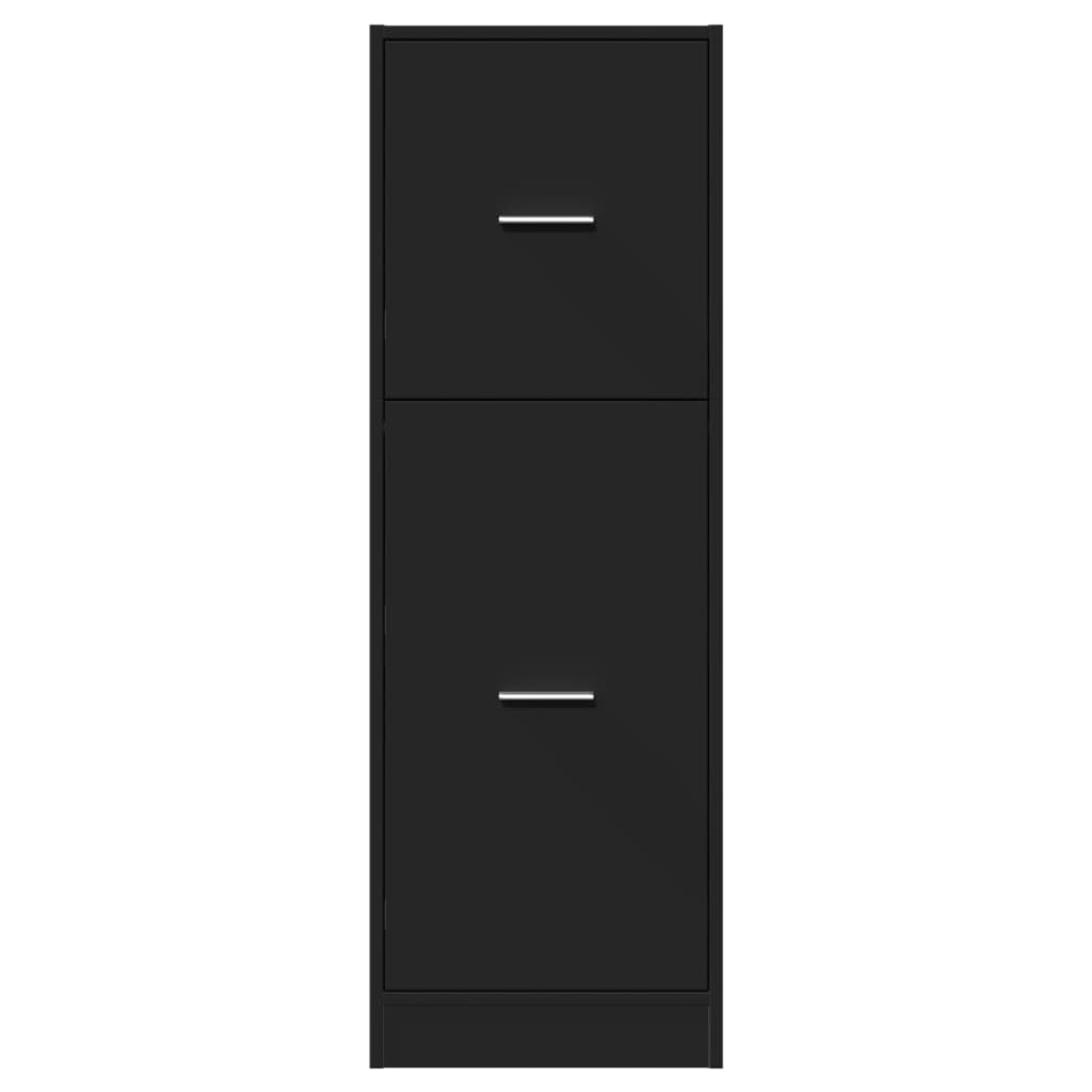 Apothekerskast 40x41x118 cm bewerkt hout zwart
