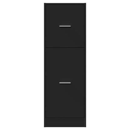 Apothekerskast 40x41x118 cm bewerkt hout zwart