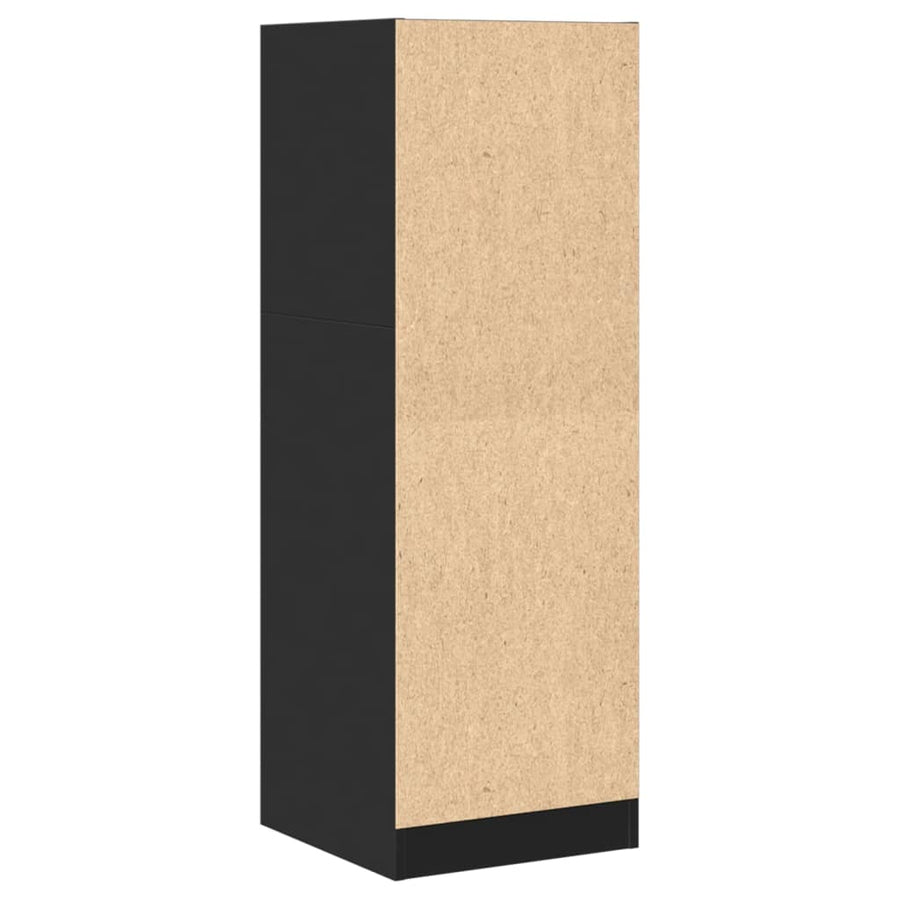 Apothekerskast 40x41x118 cm bewerkt hout zwart