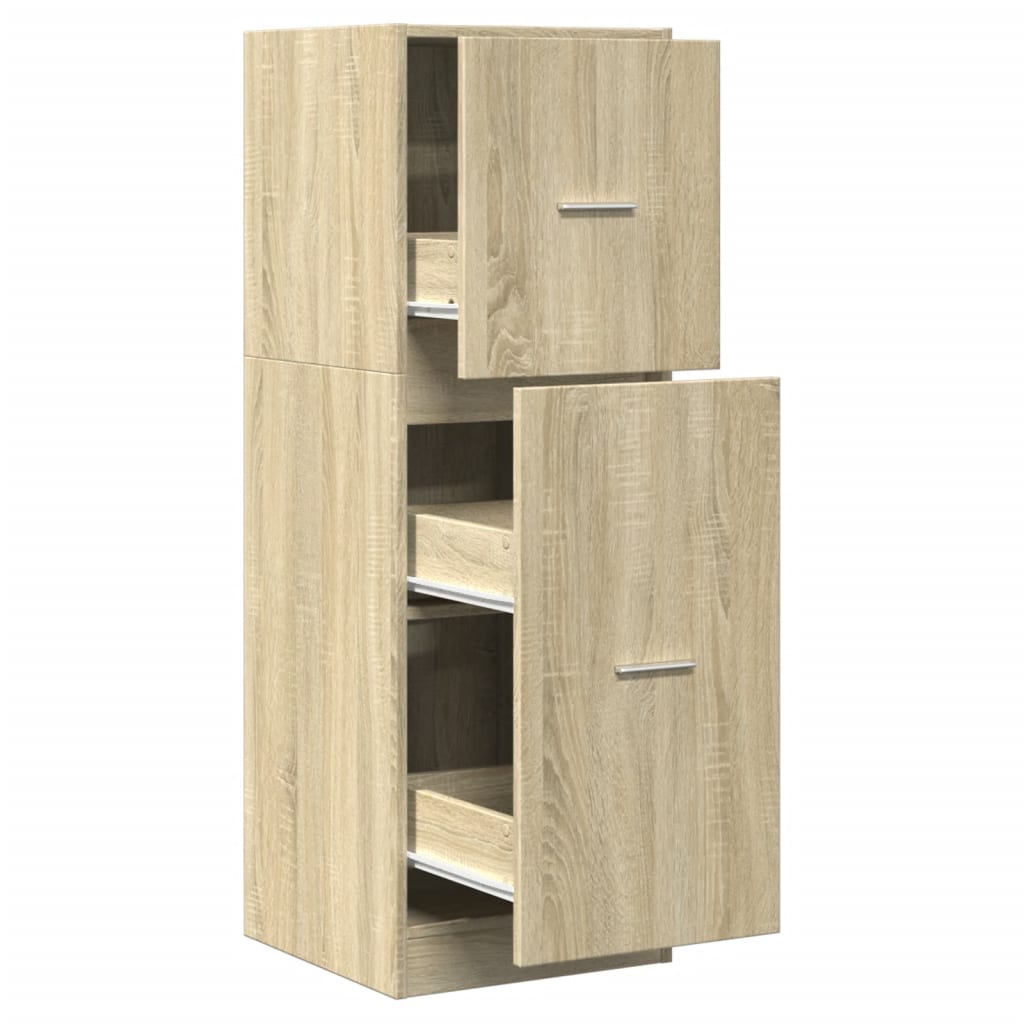 Apothekerskast 40x41x118 cm bewerkt hout sonoma eikenkleurig