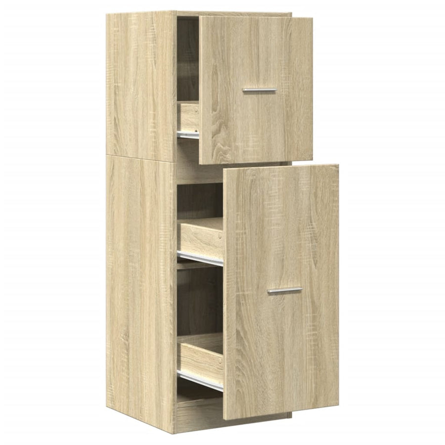 Apothekerskast 40x41x118 cm bewerkt hout sonoma eikenkleurig