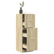 Apothekerskast 40x41x118 cm bewerkt hout sonoma eiken