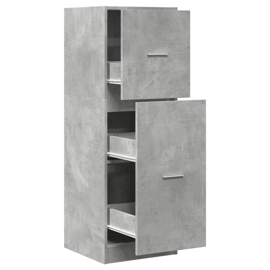 Apothekerskast 40x41x118 cm bewerkt hout betongrijs