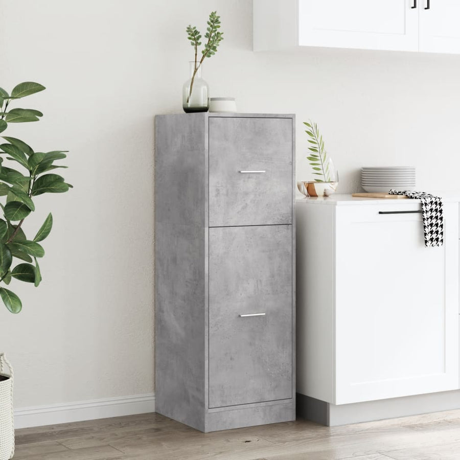 Apothekerskast 40x41x118 cm bewerkt hout betongrijs
