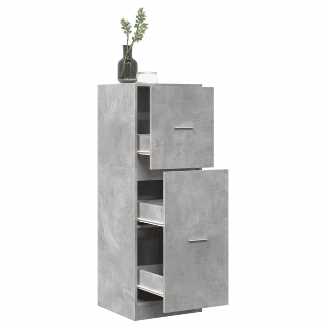 Apothekerskast 40x41x118 cm bewerkt hout betongrijs