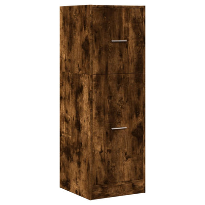 Apothekerskast 40x41x118 cm bewerkt hout gerookt eikenkleurig