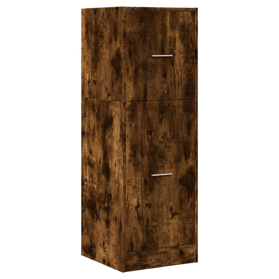 Apothekerskast 40x41x118 cm bewerkt hout gerookt eikenkleurig