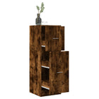 Apothekerskast 40x41x118 cm bewerkt hout gerookt eikenkleurig