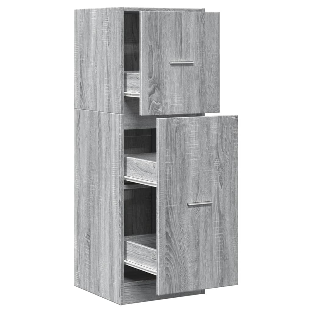 Apothekerskast 40x41x118 cm bewerkt hout grijs sonoma eiken