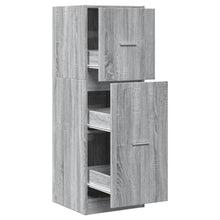 Apothekerskast 40x41x118 cm bewerkt hout grijs sonoma eiken