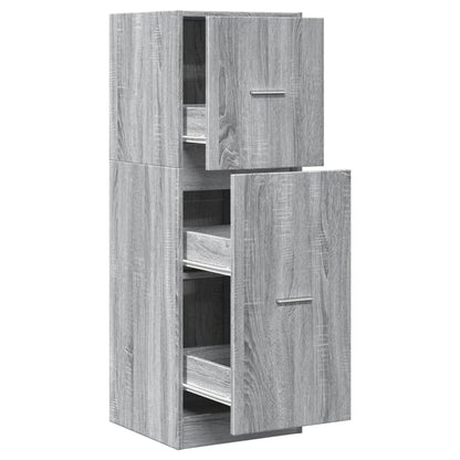 Apothekerskast 40x41x118 cm bewerkt hout grijs sonoma eiken