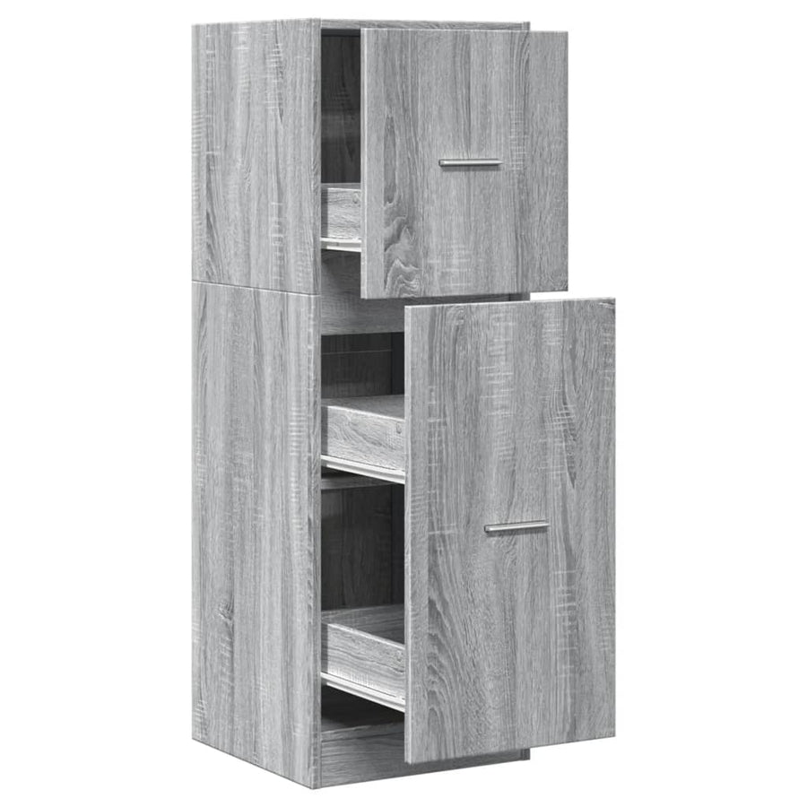 Apothekerskast 40x41x118 cm bewerkt hout grijs sonoma eiken