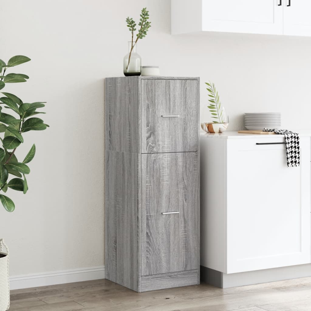 Apothekerskast 40x41x118 cm bewerkt hout grijs sonoma eiken
