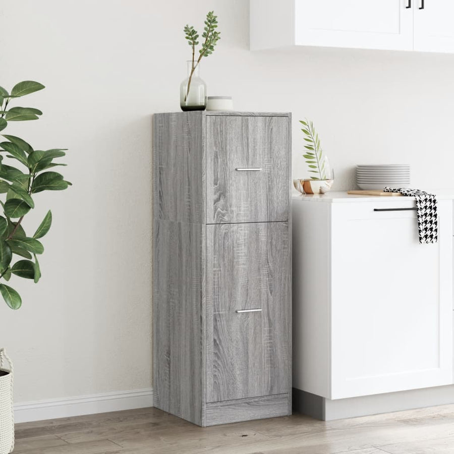 Apothekerskast 40x41x118 cm bewerkt hout grijs sonoma eiken