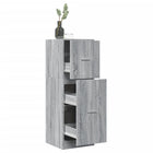 Apothekerskast 40x41x118 cm bewerkt hout grijs sonoma eiken