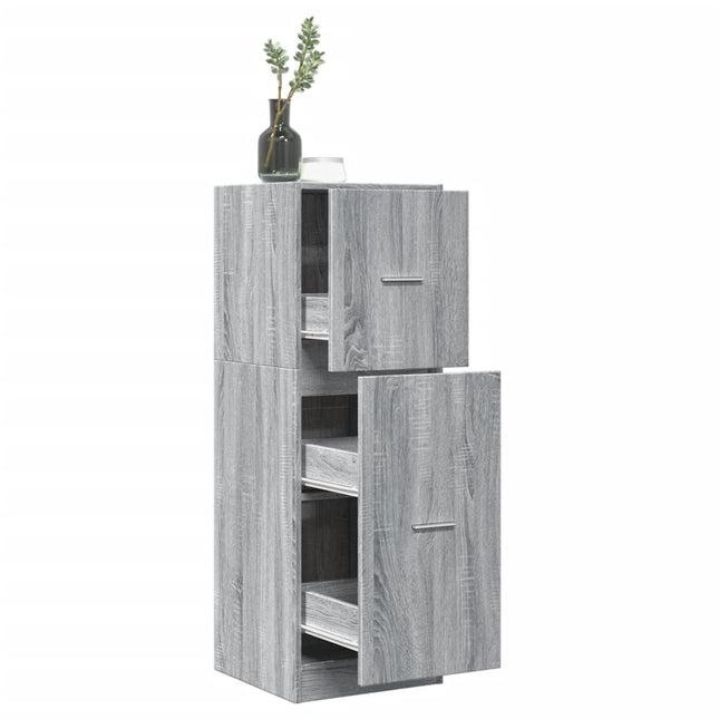 Apothekerskast 40x41x118 cm bewerkt hout grijs sonoma eiken