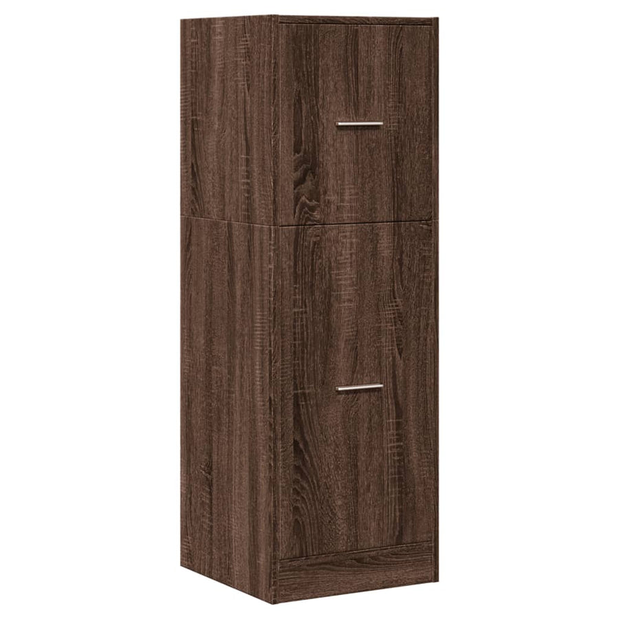 Apothekerskast 40x41x118 cm bewerkt hout bruin eikenkleurig
