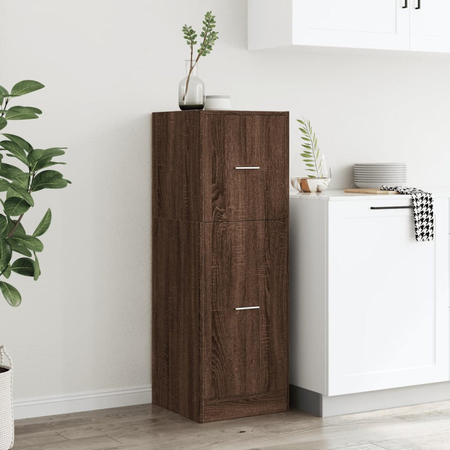 Apothekerskast 40x41x118 cm bewerkt hout bruin eikenkleurig
