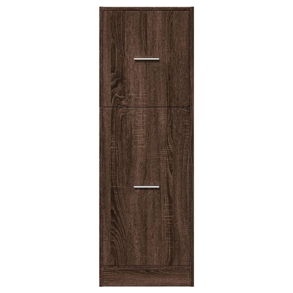 Apothekerskast 40x41x118 cm bewerkt hout bruin eikenkleurig