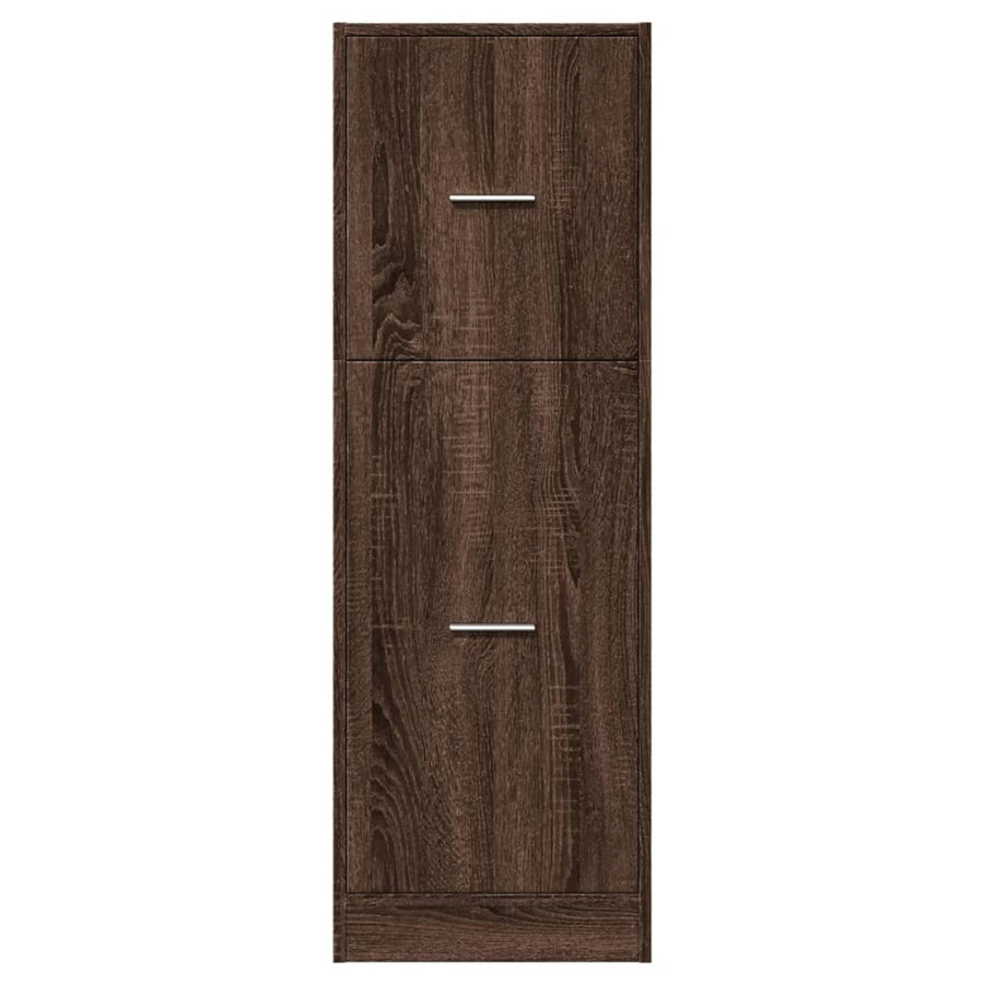 Apothekerskast 40x41x118 cm bewerkt hout bruin eikenkleurig