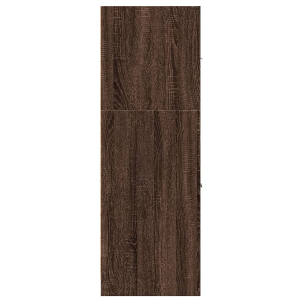 Apothekerskast 40x41x118 cm bewerkt hout bruin eikenkleurig