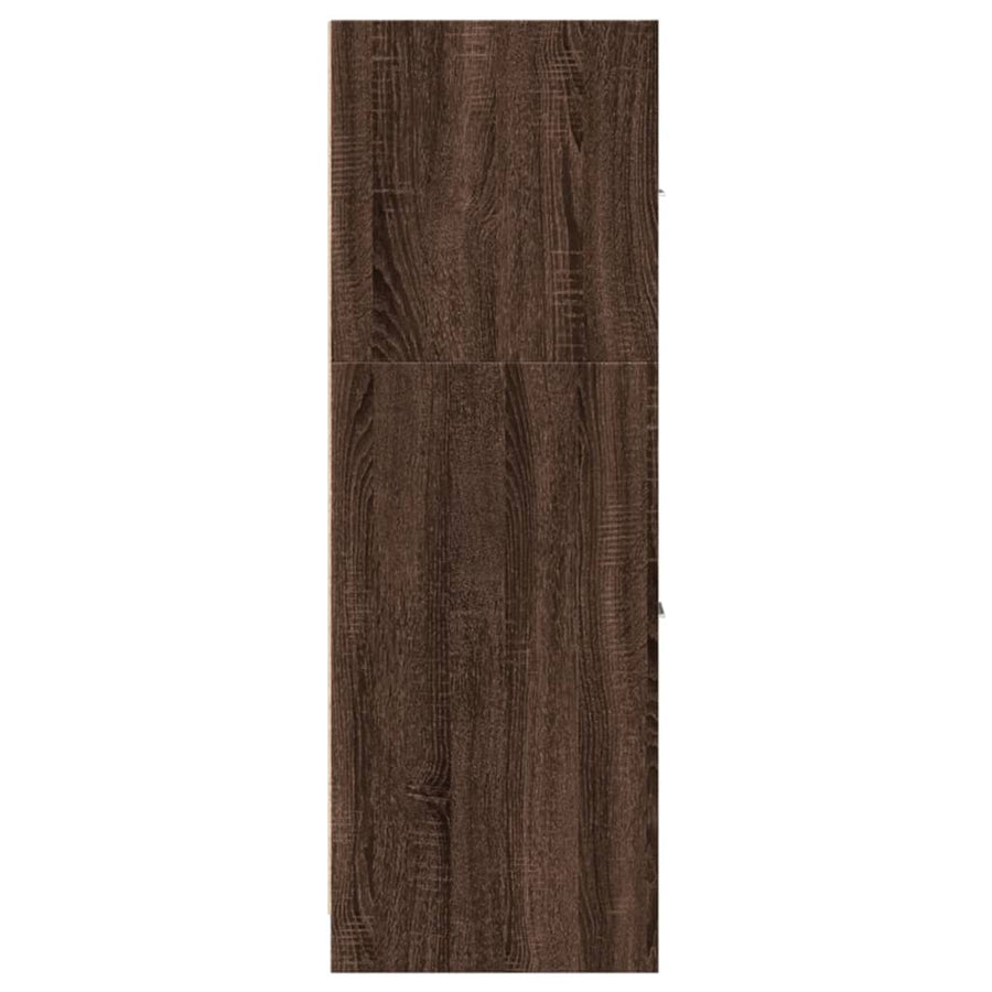 Apothekerskast 40x41x118 cm bewerkt hout bruin eikenkleurig