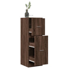 Apothekerskast 40x41x118 cm bewerkt hout bruin eikenkleurig