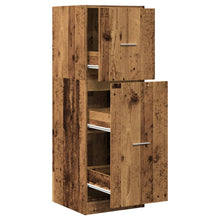Apothekerskast 40x41x118 cm bewerkt hout oud houtkleurig