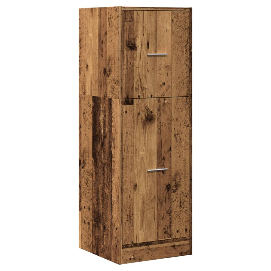Apothekerskast 40x41x118 cm bewerkt hout oud houtkleurig