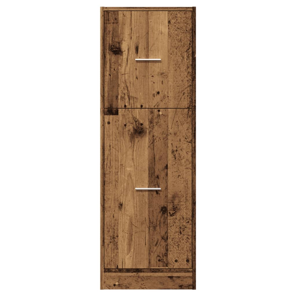 Apothekerskast 40x41x118 cm bewerkt hout oud houtkleurig