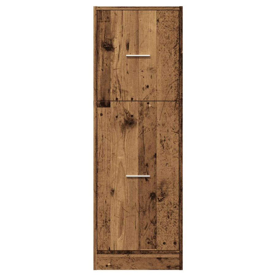 Apothekerskast 40x41x118 cm bewerkt hout oud houtkleurig