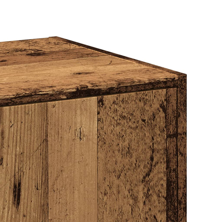 Apothekerskast 40x41x118 cm bewerkt hout oud houtkleurig